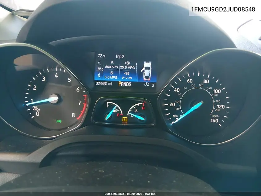2018 FORD ESCAPE VIN 1FMCU9GD2JUD08548 — фото 7