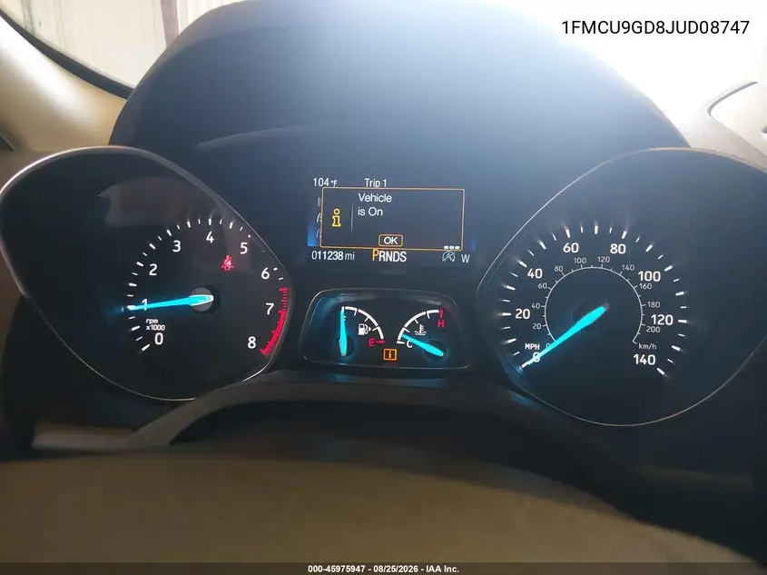 2018 FORD ESCAPE VIN 1FMCU9GD8JUD08747 — фото 7