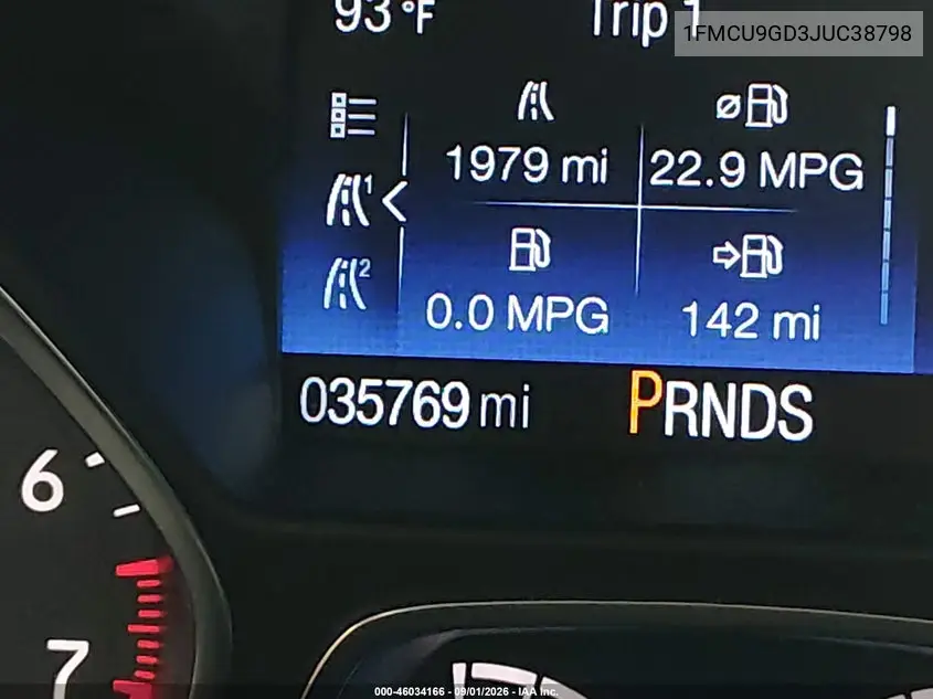 2018 FORD ESCAPE VIN 1FMCU9GD3JUC38798 — фото 15