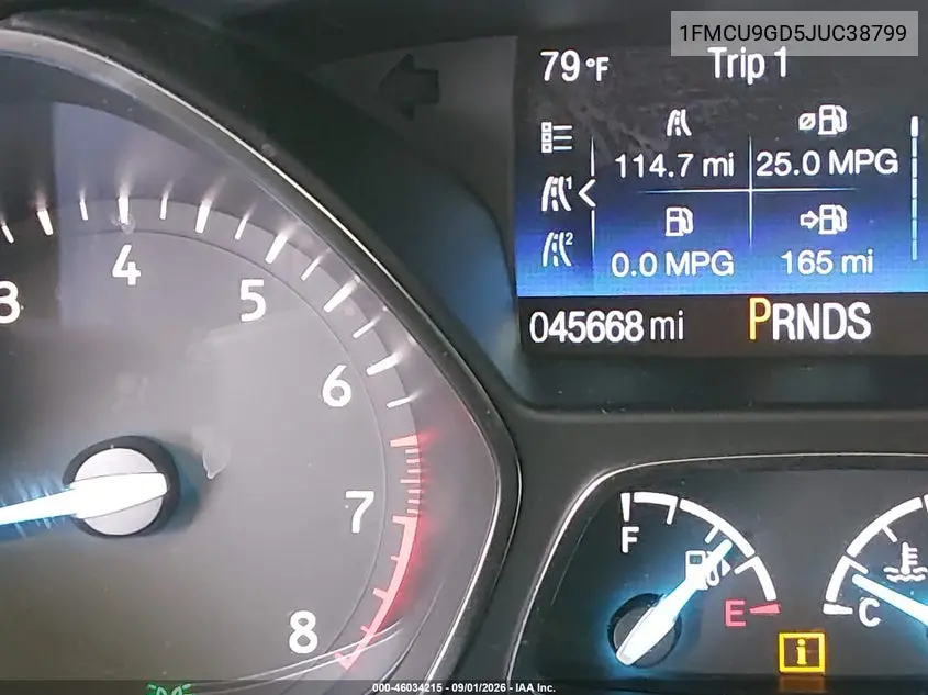 2018 FORD ESCAPE VIN 1FMCU9GD5JUC38799 — фото 15