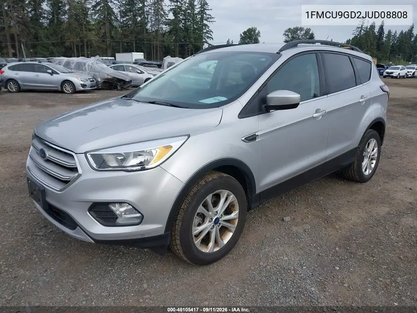 2018 FORD ESCAPE VIN 1FMCU9GD2JUD08808 — фото 2