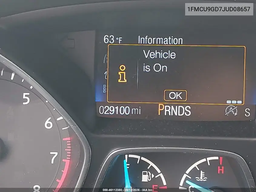 2018 FORD ESCAPE VIN 1FMCU9GD7JUD08657 — фото 15