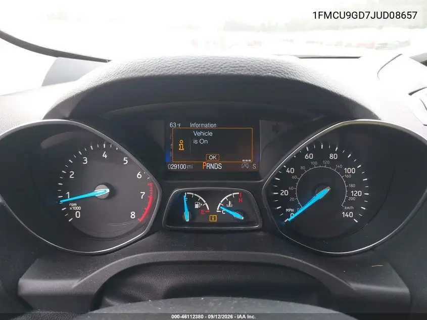 2018 FORD ESCAPE VIN 1FMCU9GD7JUD08657 — фото 9