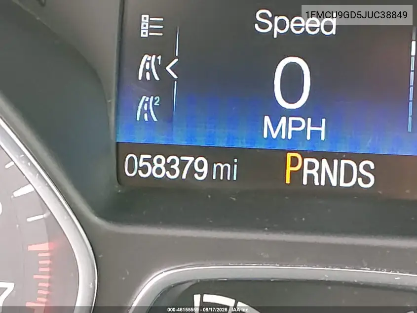 2018 FORD ESCAPE VIN 1FMCU9GD5JUC38849 — фото 15