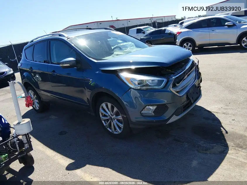 FORD ESCAPE 2018, VIN 1FMCU9J92JUB33920