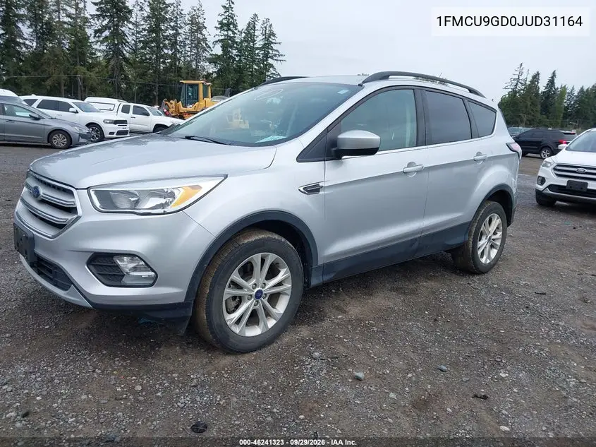 2018 FORD ESCAPE VIN 1FMCU9GD0JUD31164 — фото 2