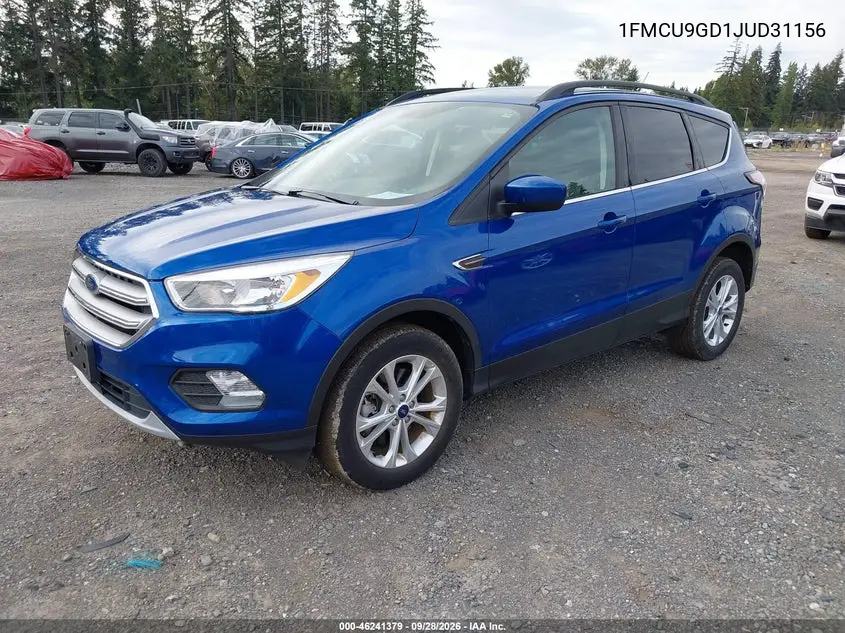 2018 FORD ESCAPE VIN 1FMCU9GD1JUD31156 — фото 2