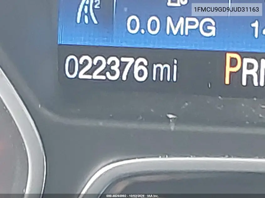 2018 FORD ESCAPE VIN 1FMCU9GD9JUD31163 — фото 15