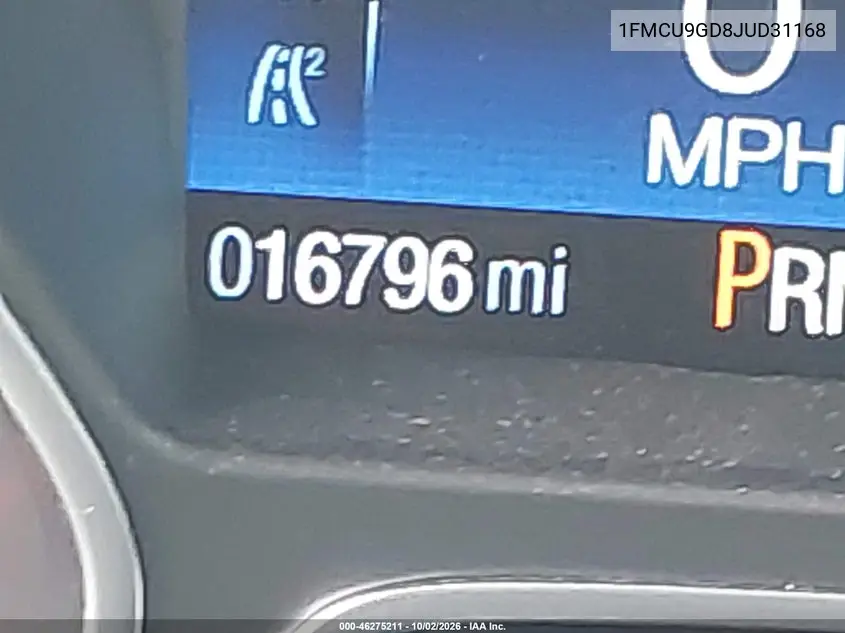 2018 FORD ESCAPE VIN 1FMCU9GD8JUD31168 — фото 15