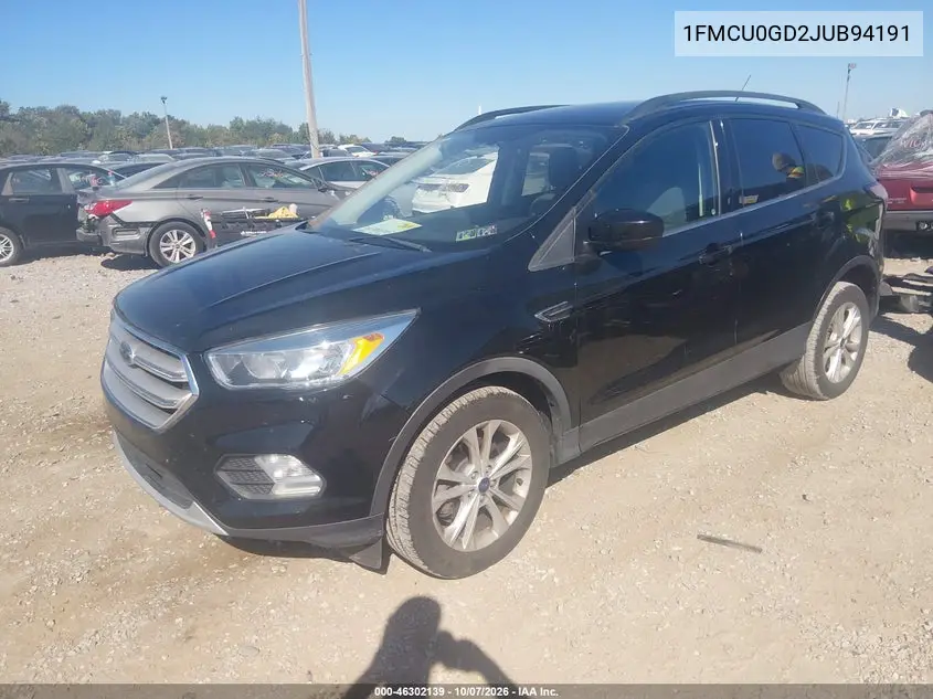 2018 FORD ESCAPE VIN 1FMCU0GD2JUB94191 — фото 2