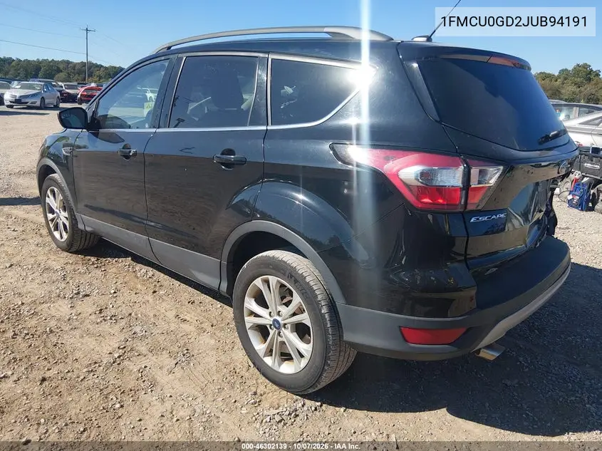 2018 FORD ESCAPE VIN 1FMCU0GD2JUB94191 — фото 3