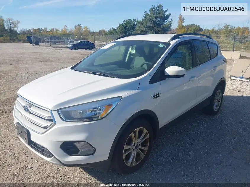 2018 FORD ESCAPE VIN 1FMCU0GD8JUA02546 — фото 2
