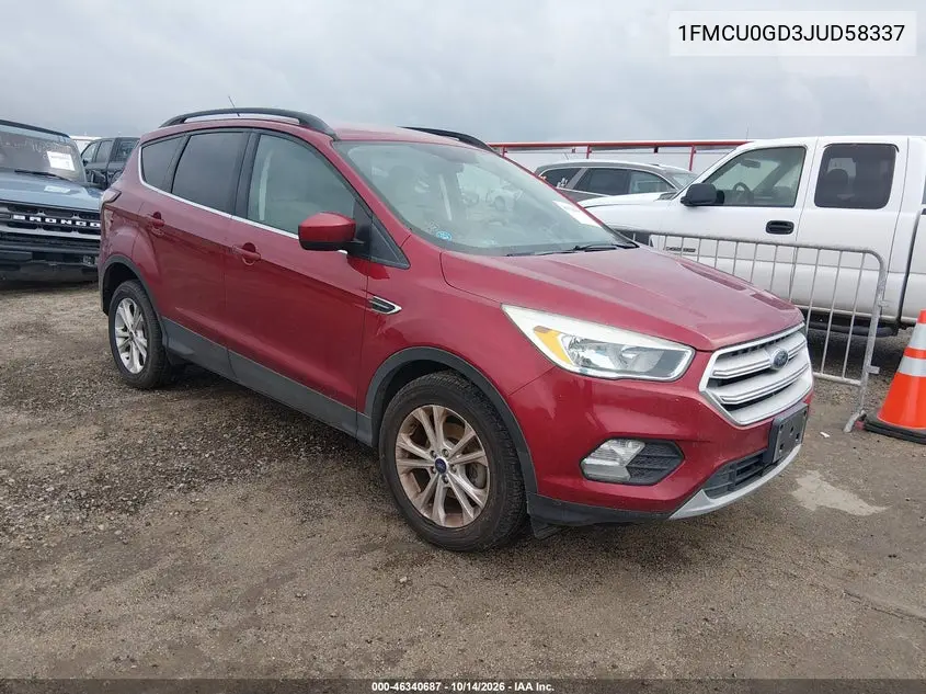 FORD ESCAPE 2018, VIN 1FMCU0GD3JUD58337