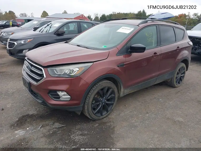 2018 FORD ESCAPE VIN 1FMCU9GD6JUB21202 — фото 2