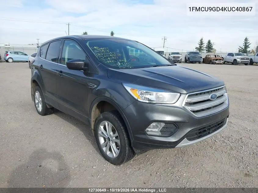 FORD ESCAPE 2019, VIN 1FMCU9GD4KUC40867