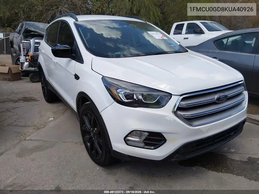 FORD ESCAPE 2019, VIN 1FMCU0GD8KUA40926