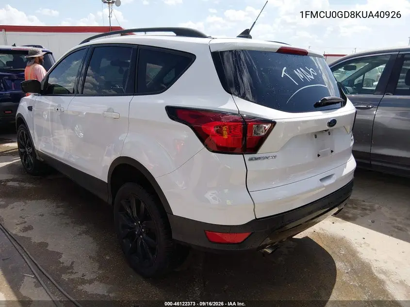 2019 FORD ESCAPE VIN 1FMCU0GD8KUA40926 — фото 3