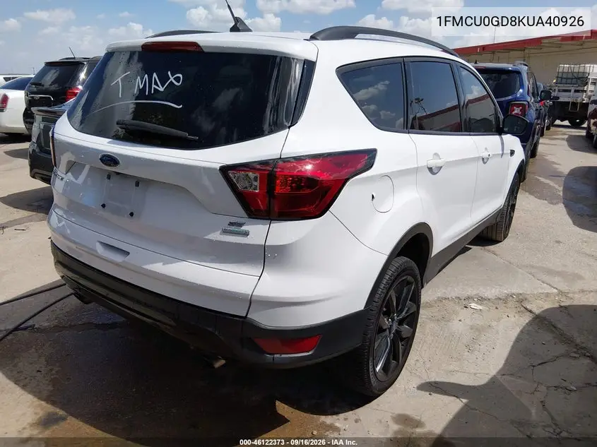 2019 FORD ESCAPE VIN 1FMCU0GD8KUA40926 — фото 4