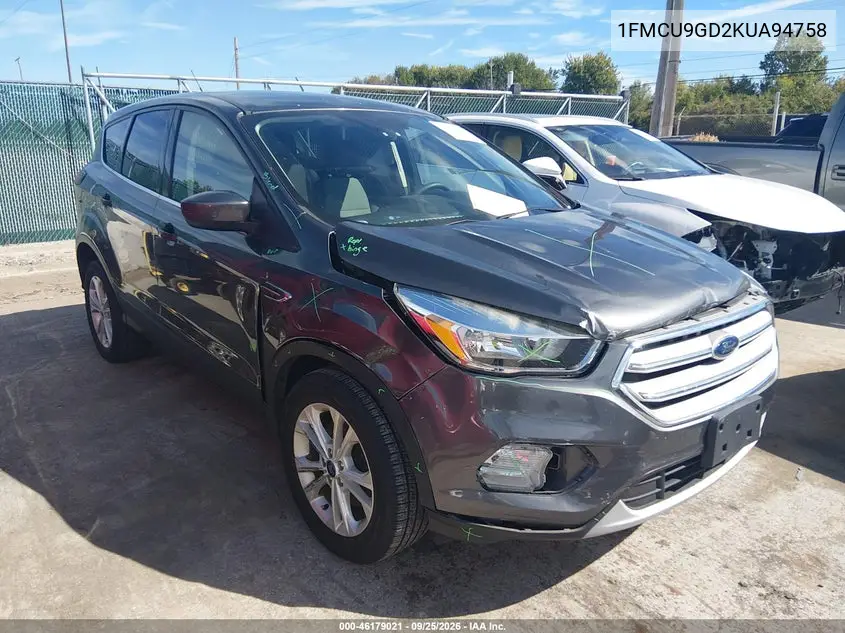 FORD ESCAPE 2019, VIN 1FMCU9GD2KUA94758