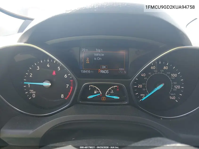 2019 FORD ESCAPE VIN 1FMCU9GD2KUA94758 — фото 7