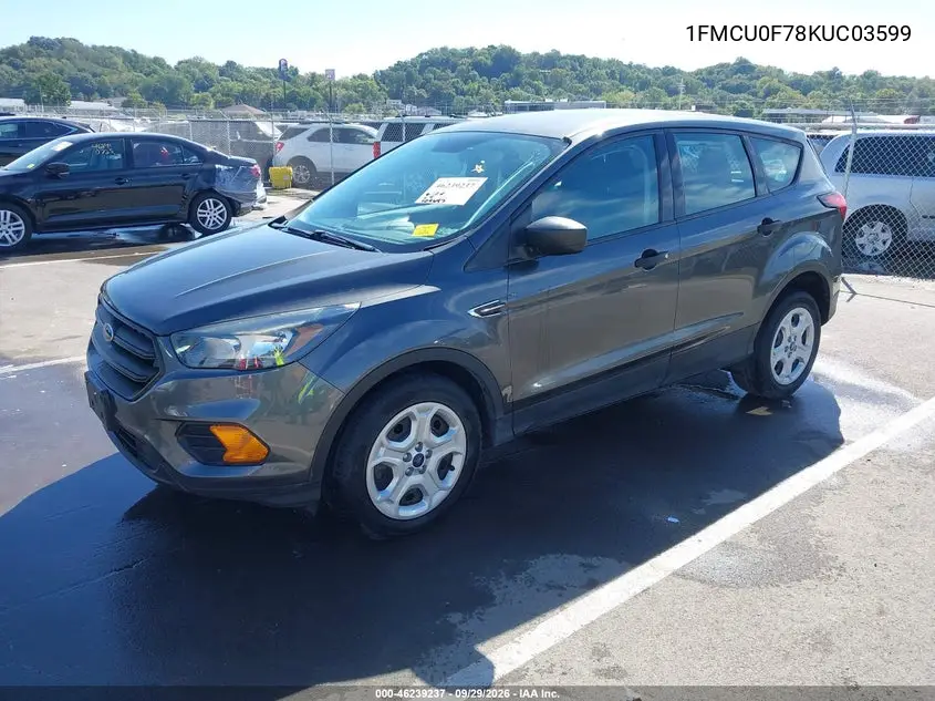 2019 FORD ESCAPE VIN 1FMCU0F78KUC03599 — фото 2