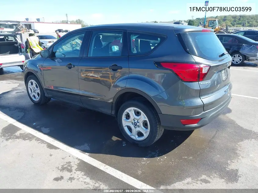 2019 FORD ESCAPE VIN 1FMCU0F78KUC03599 — фото 3