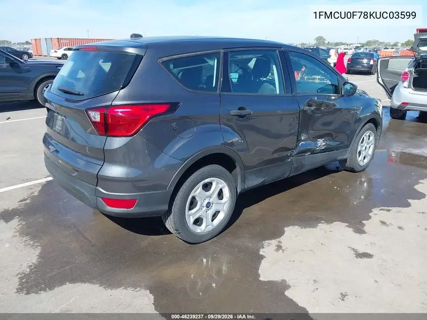 2019 FORD ESCAPE VIN 1FMCU0F78KUC03599 — фото 4