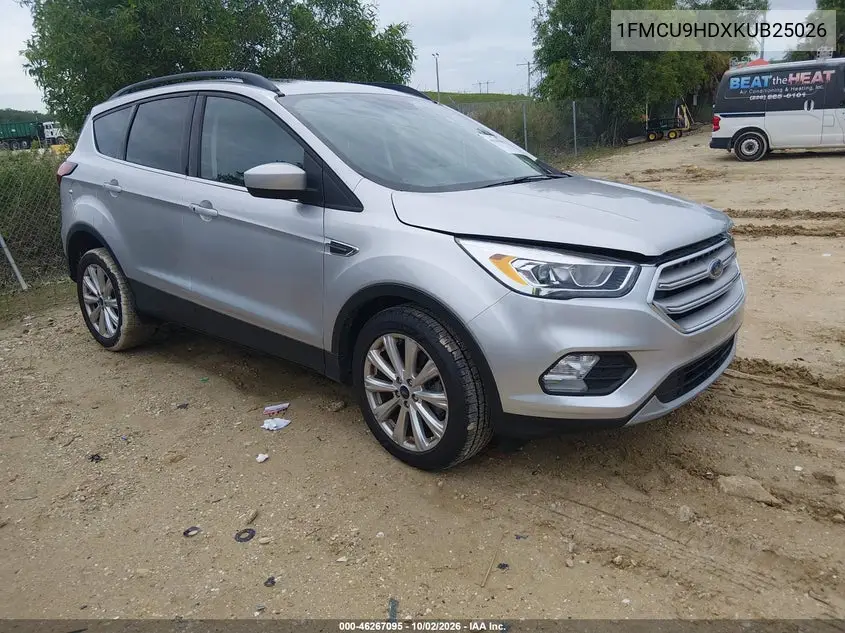 FORD ESCAPE 2019, VIN 1FMCU9HDXKUB25026