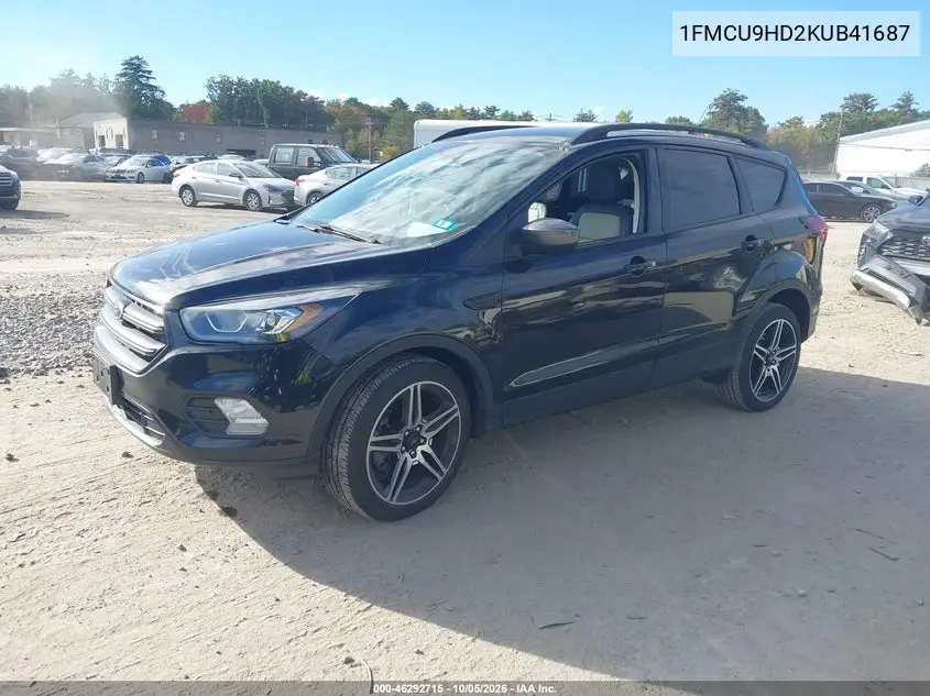 2019 FORD ESCAPE VIN 1FMCU9HD2KUB41687 — фото 2