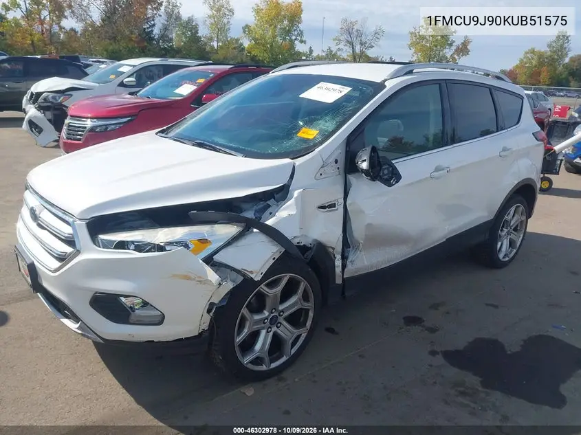 2019 FORD ESCAPE VIN 1FMCU9J90KUB51575 — фото 2