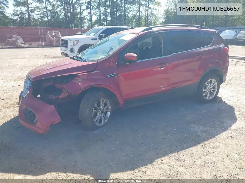 2019 FORD ESCAPE VIN 1FMCU0HD1KUB26657 — фото 2