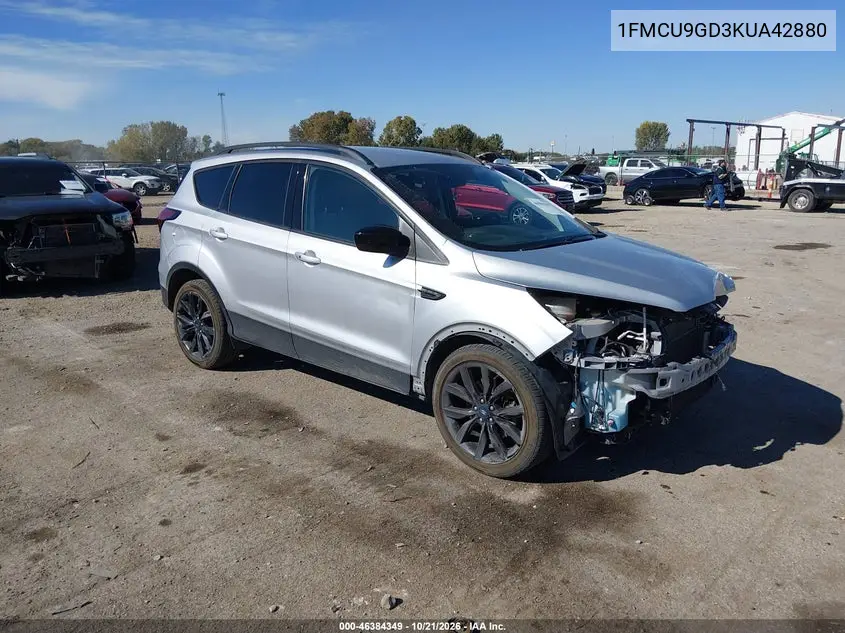 FORD ESCAPE 2019, VIN 1FMCU9GD3KUA42880