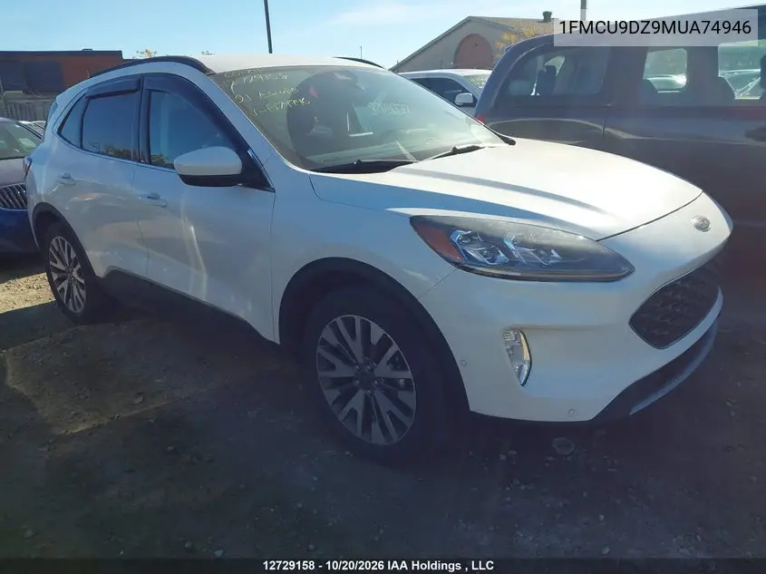 FORD ESCAPE 2021, VIN 1FMCU9DZ9MUA74946