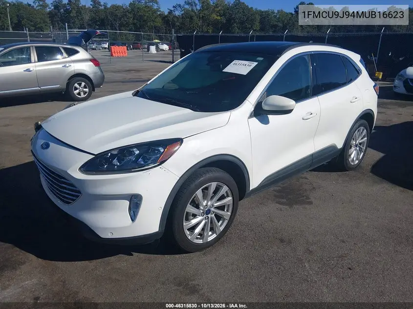 2021 FORD ESCAPE VIN 1FMCU9J94MUB16623 — фото 2