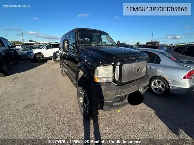 FORD EXCURSION 2003, VIN 1FMSU43P73ED05866