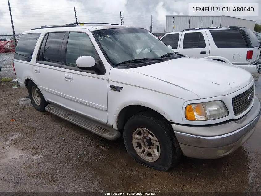 FORD EXPEDITION 2001, VIN 1FMEU17L01LA80640