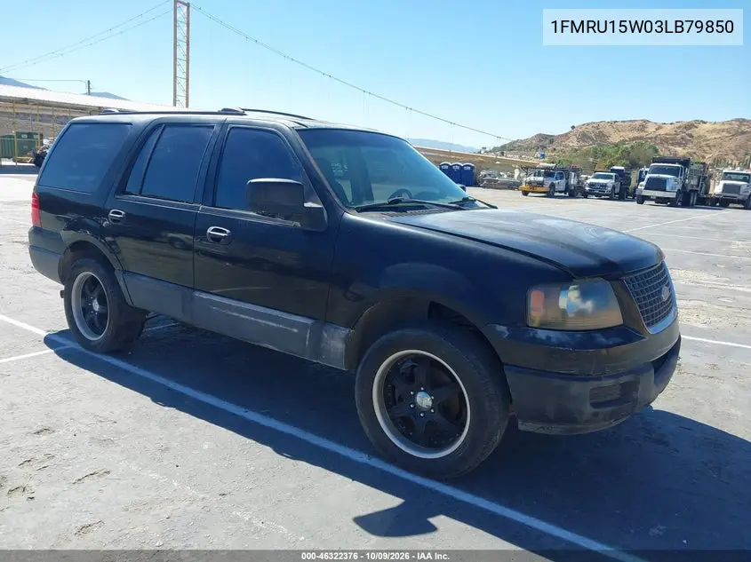 FORD EXPEDITION 2003, VIN 1FMRU15W03LB79850