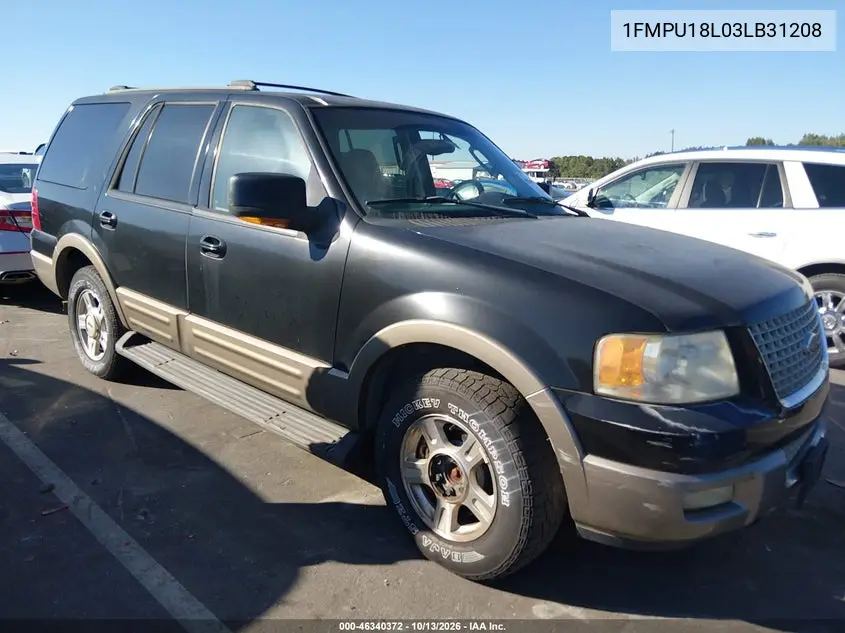 FORD EXPEDITION 2003, VIN 1FMPU18L03LB31208