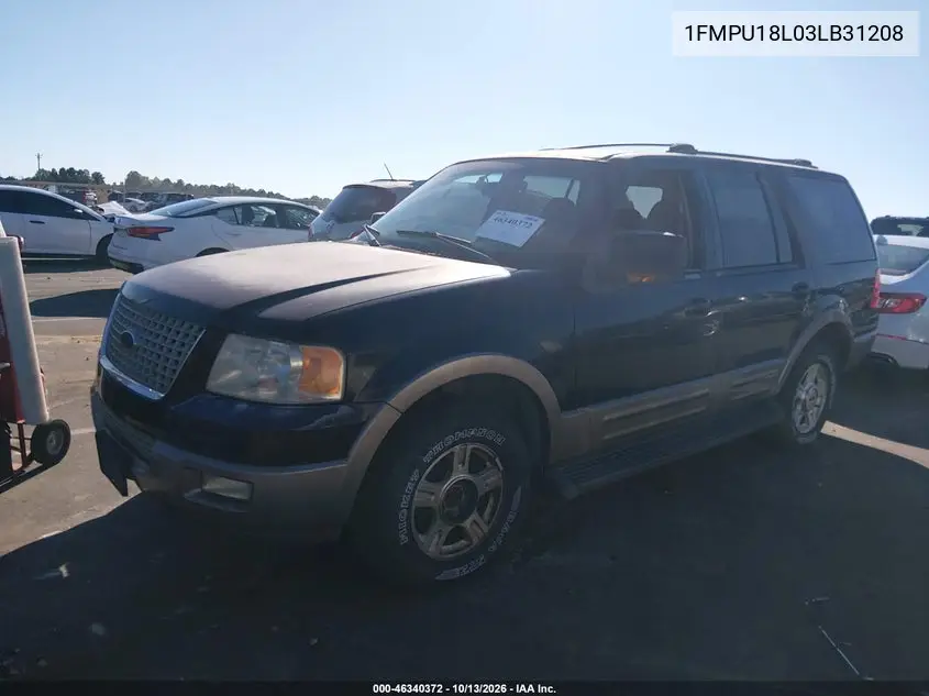 2003 FORD EXPEDITION VIN 1FMPU18L03LB31208 — фото 2