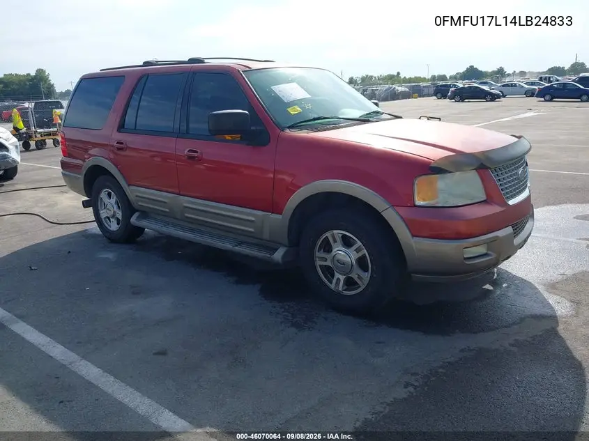 FORD EXPEDITION 2004, VIN 1FMFU17L14LB24833