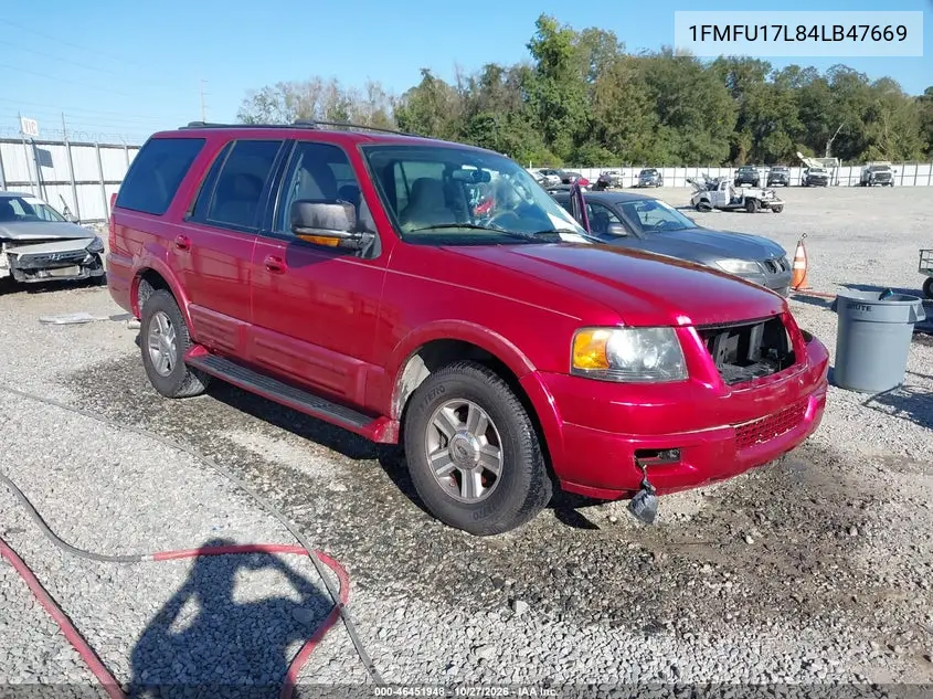 FORD EXPEDITION 2004, VIN 1FMFU17L84LB47669