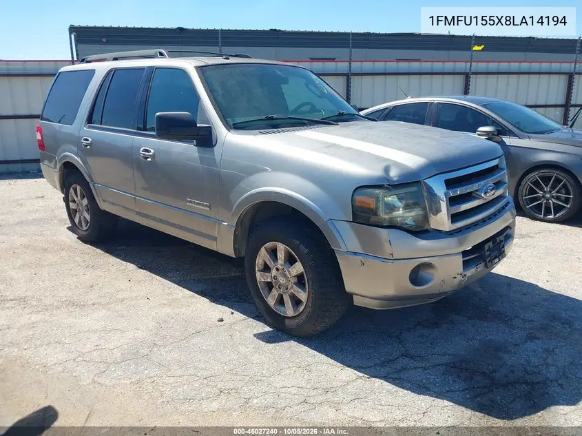 FORD EXPEDITION 2008, VIN 1FMFU155X8LA14194