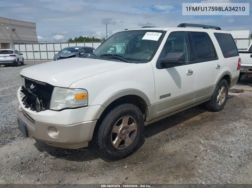2008 FORD EXPEDITION VIN 1FMFU17598LA34210 — фото 2