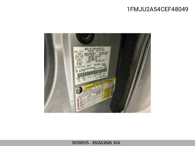 2012 FORD EXPEDITION VIN 1FMJU2A54CEF48049 — фото 7