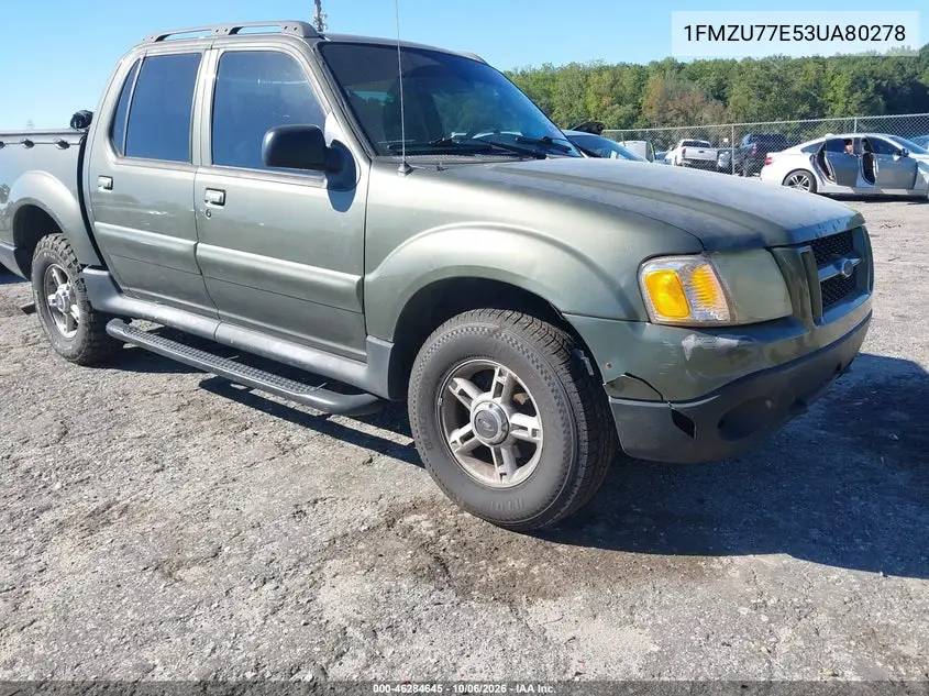 FORD EXPLORER SPORT TRAC 2003, VIN 1FMZU77E53UA80278