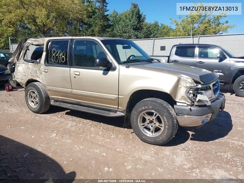 FORD EXPLORER 2000, VIN 1FMZU73E8YZA13013