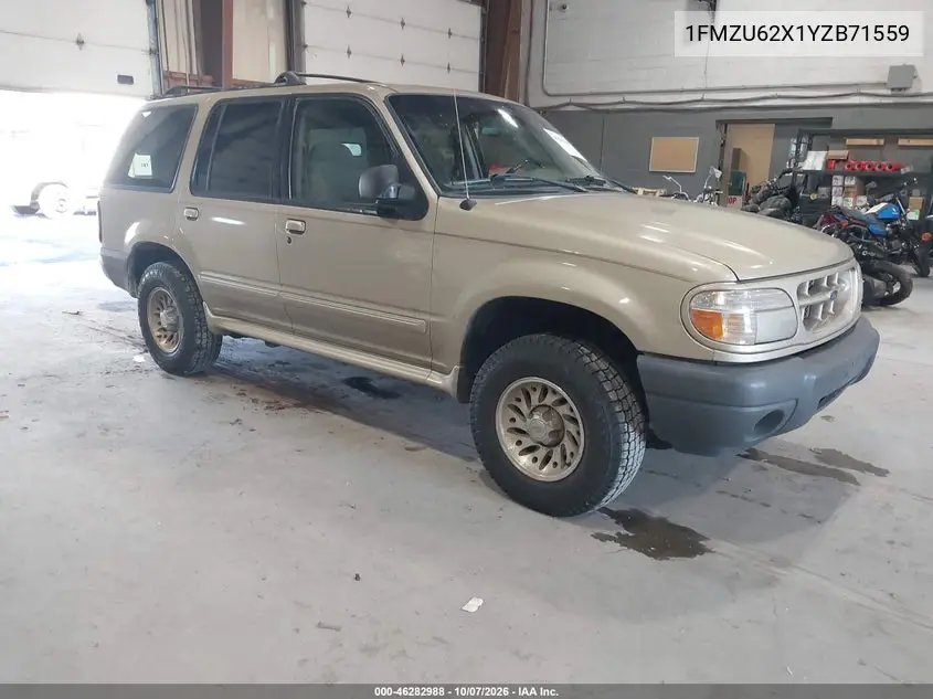 FORD EXPLORER 2000, VIN 1FMZU62X1YZB71559