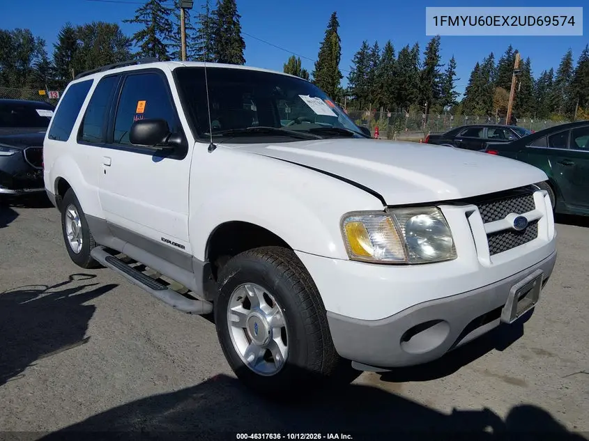 FORD EXPLORER 2002, VIN 1FMYU60EX2UD69574