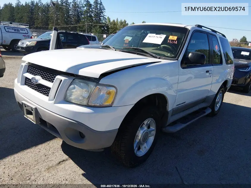 2002 FORD EXPLORER VIN 1FMYU60EX2UD69574 — фото 2