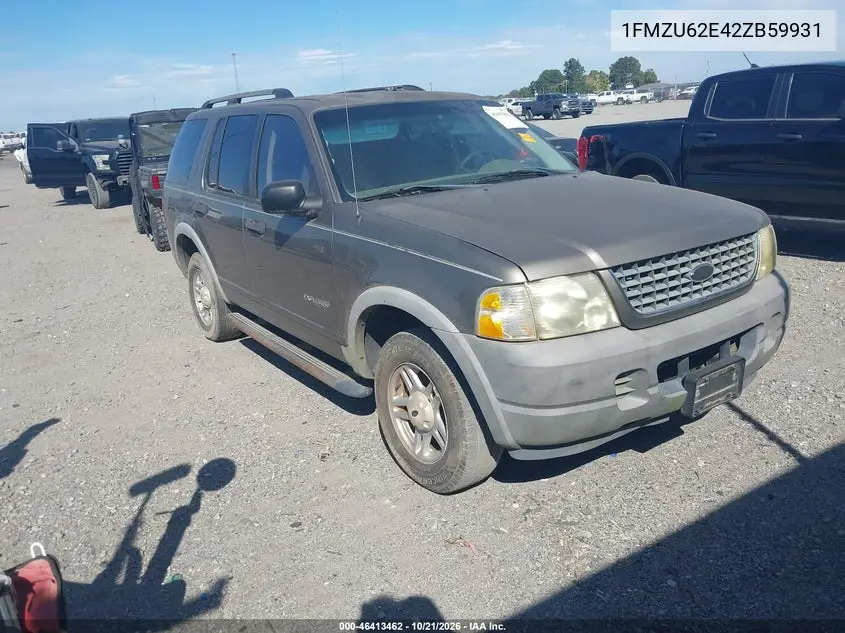 FORD EXPLORER 2002, VIN 1FMZU62E42ZB59931